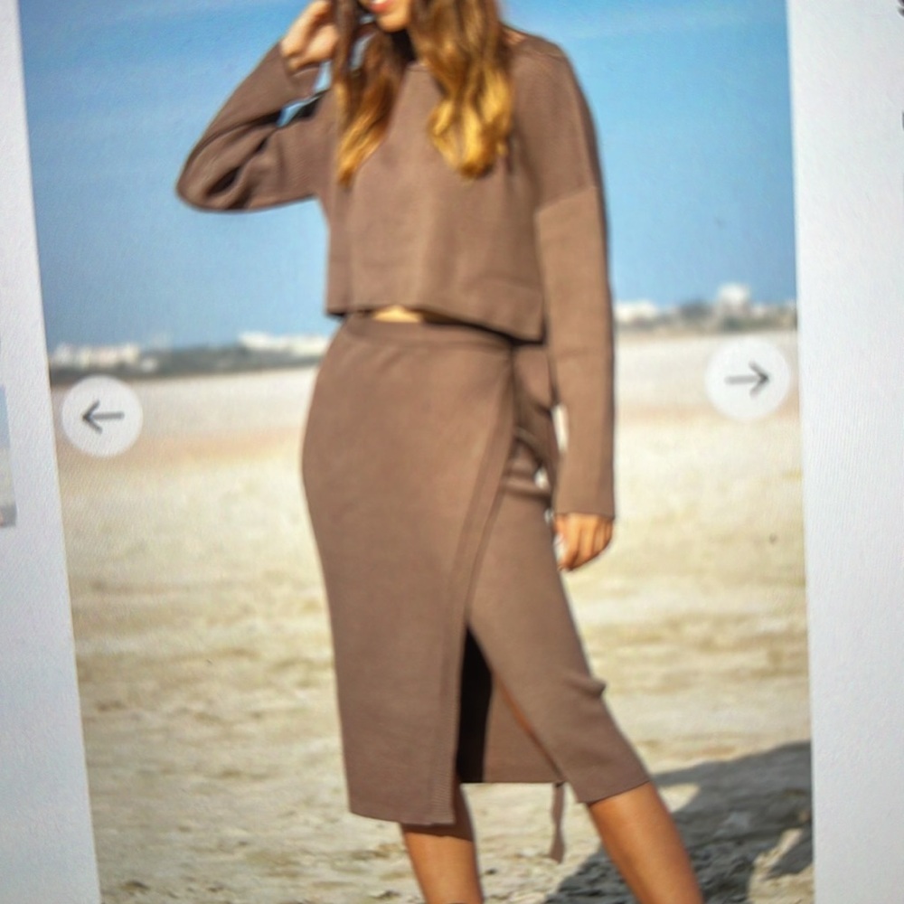 Revolve SNDYS Cece knit skirt and crop top - Picture 9 of 12